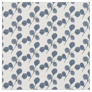Tecido Eucalyptus Greenery Blue, de cor aquosa