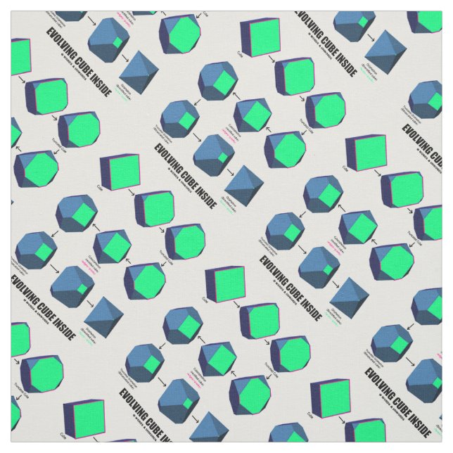 Tecido Evolução da Matemática e Geometria do Cubo Dentro (Modelo)