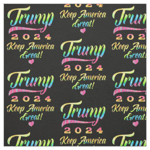 Tecido Excelente Trump 2024 Rainbow Tie Dye Keep America
