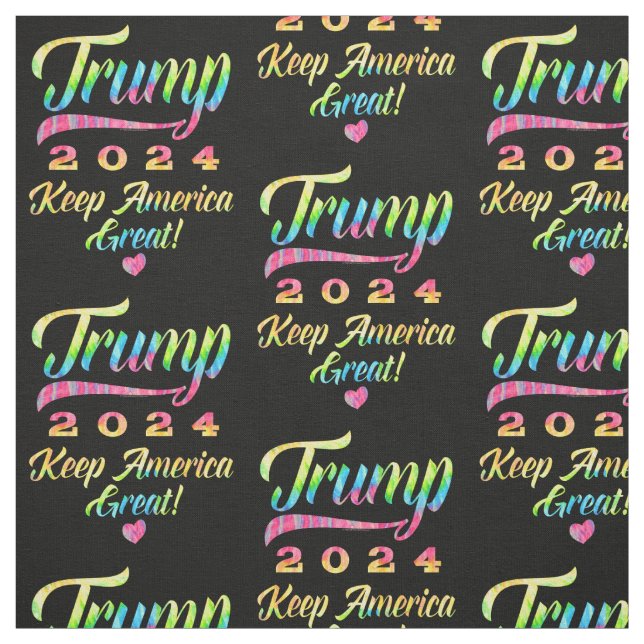 Tecido Excelente Trump 2024 Rainbow Tie Dye Keep America (Modelo)