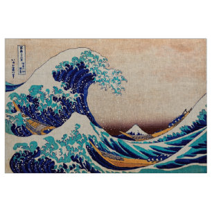 Tecido Excelente Wave Off Kanagawa Japonês Vintage Fine A