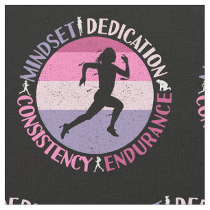 Tecido Executando Mindset - Cota de Resistência Girly Run