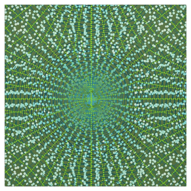 Tecido Explosão Estelar Abstrata Moderna, Verde Jade e Ág (Modelo)
