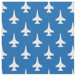 Tecido F-16 Viper Fighter Jet Pattern White