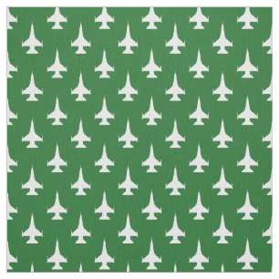 Tecido F-16 Viper Fighter Jet Pattern White em Verde