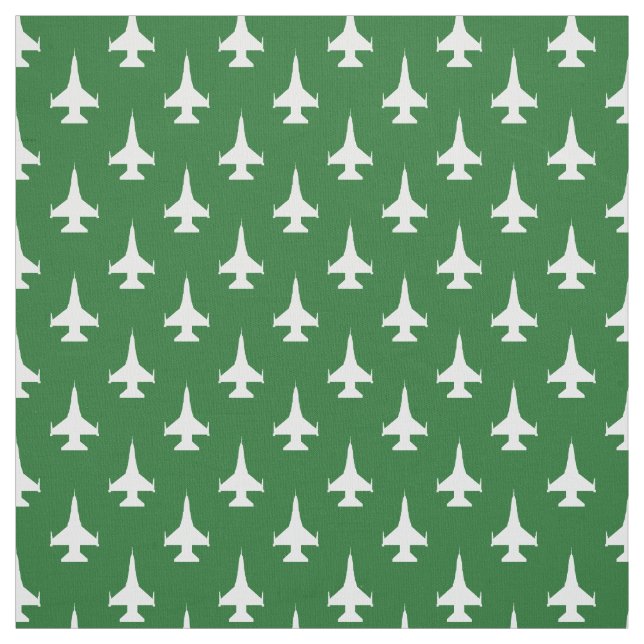 Tecido F-16 Viper Fighter Jet Pattern White em Verde (Modelo)