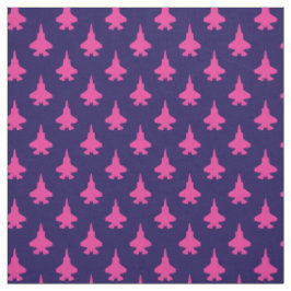 Tecido F-35 Relâmpago 2 Combatentes Pink no Marinho
