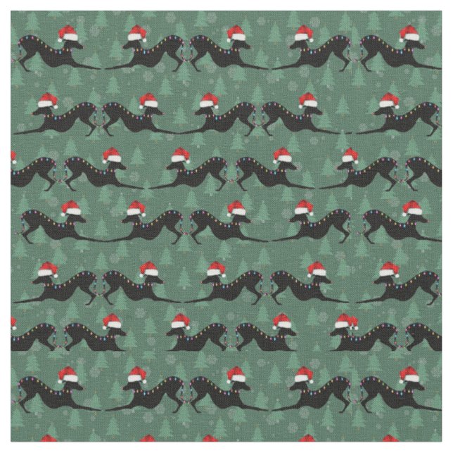 Tecido Fábico de Natal italiano Greyhound (Detalhe)