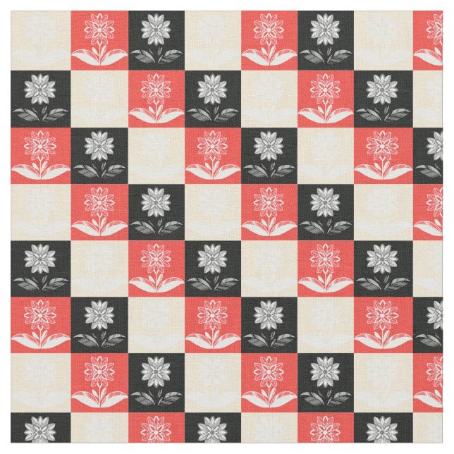 Tecido Fabric with a pattern with contrasting squares (Detalhe)
