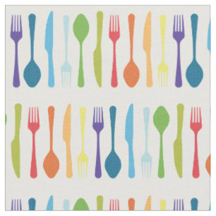 Tecido Faca Fork Spoon - Cozinha