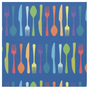 Tecido Faca Fork Spoon - Cozinha