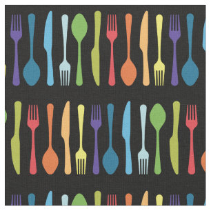 Tecido Faca Fork Spoon - Cozinha