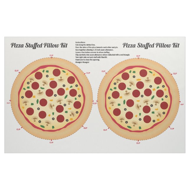 Tecido Faça sua própria pizza enchida para descansar (Fat Quarter)