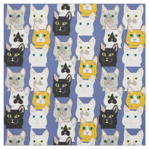 Tecido - Faces de gato