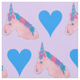 Tecido Fairytale de Coração Azul Púrpura e Mágica