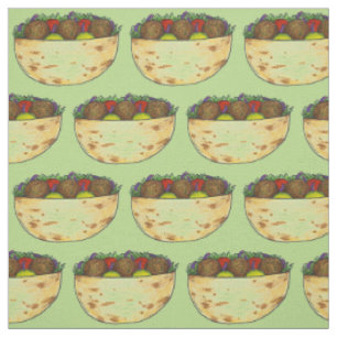 Tecido Falafel Balls Alface Tomate Pita Foodie Sandwich