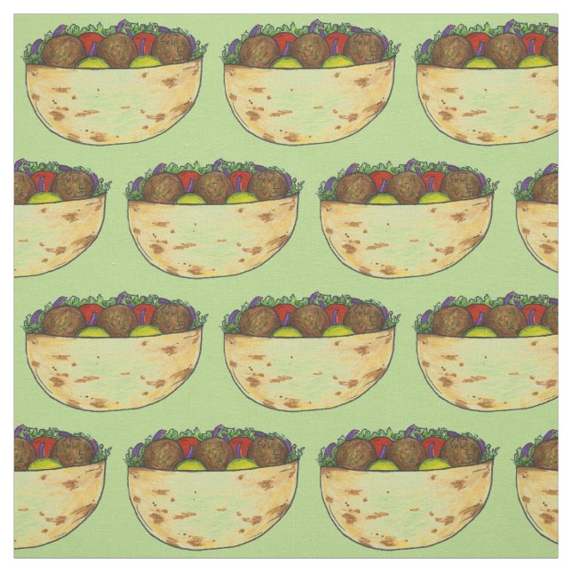 Tecido Falafel Balls Alface Tomate Pita Foodie Sandwich (Modelo)