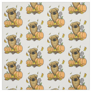 Tecido Fall Tibetan Spaniel (Brown) Cão Pumpkins Cute