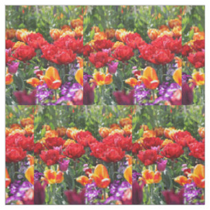 Tecido Falln Floral Crimson Waves