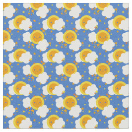 Tecido Falln Kawaii Moon, Estrelas, Sol