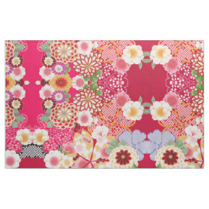 Tecido Falln Red Floral Burst