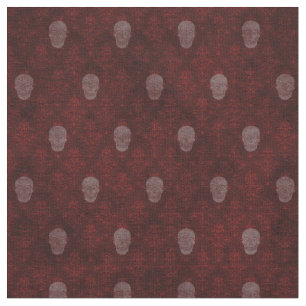 Tecido Falln Victorian Skulls Red