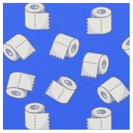 Tecido Falta de papel higiênico. Piada. Banheiros.Azul