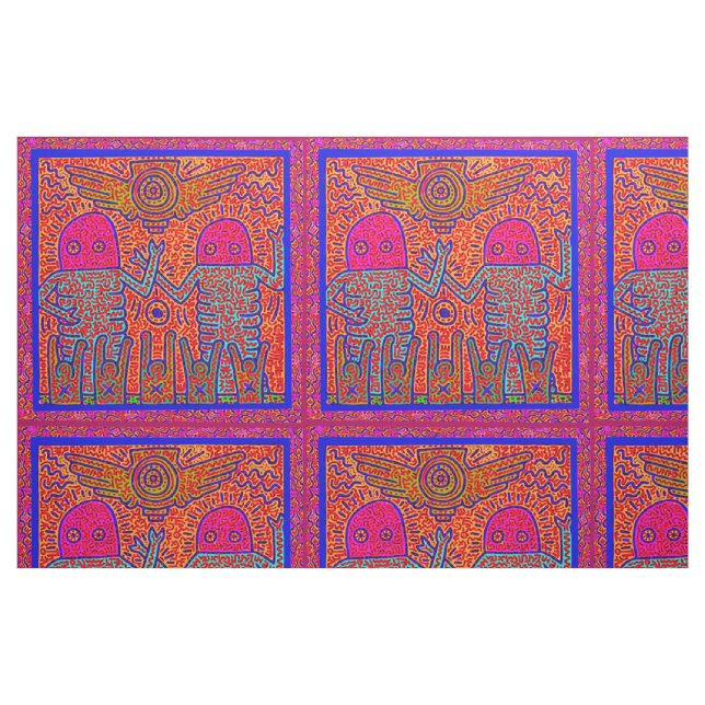 Tecido Fantasia de Avião Inspirada em Haring (Fat Quarter)