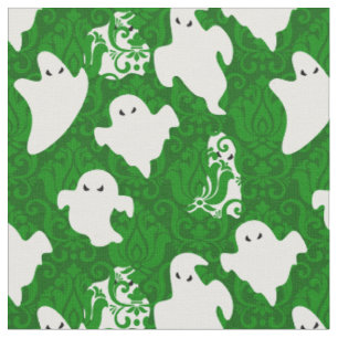 Tecido fantasma de damasco verde halloween aparição paran