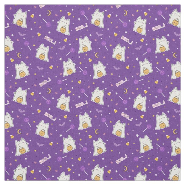 Tecido Fantasma do Gato de Halloween (Modelo)