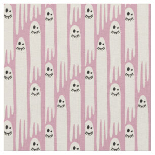 Tecido Fantasmas Amigáveis em Creme e Rosa – Padrão de Ha