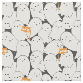Tecido Fantasmas bonitos do Halloween com pequenas bandei