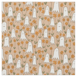 Tecido Fantasmas de Cartoons Bonitos no Halloween do Jard