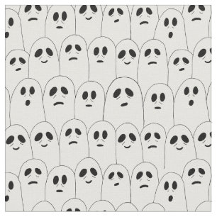 Tecido Fantasmas do Dia das Bruxas Brancas e Bonitos, Pat