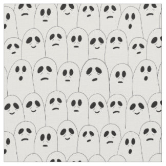 Tecido Fantasmas do Dia das Bruxas Brancas e Bonitos, Pat
