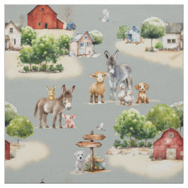 Tecido Farm Land Blue Seamless Pattern