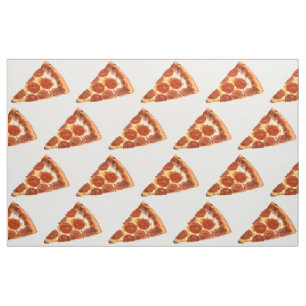 Tecido Fatia de pizza de pepperoni clássica da SlipperyJo