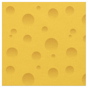 Tecido Fatia de queijo suíço amarelo com padrão engraçado