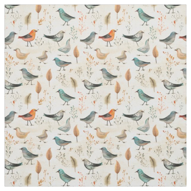 Tecido Feathered Fantasia: Pássaro Whimsy (Modelo)