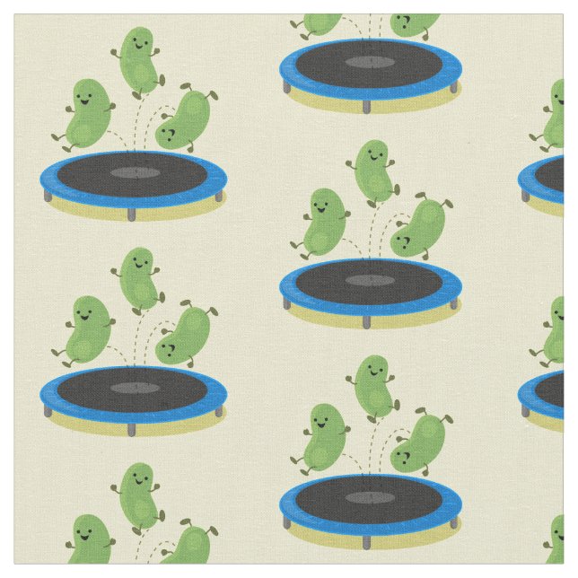Tecido Feijão verde-grão-branco em cartoon trampoline (Detalhe)