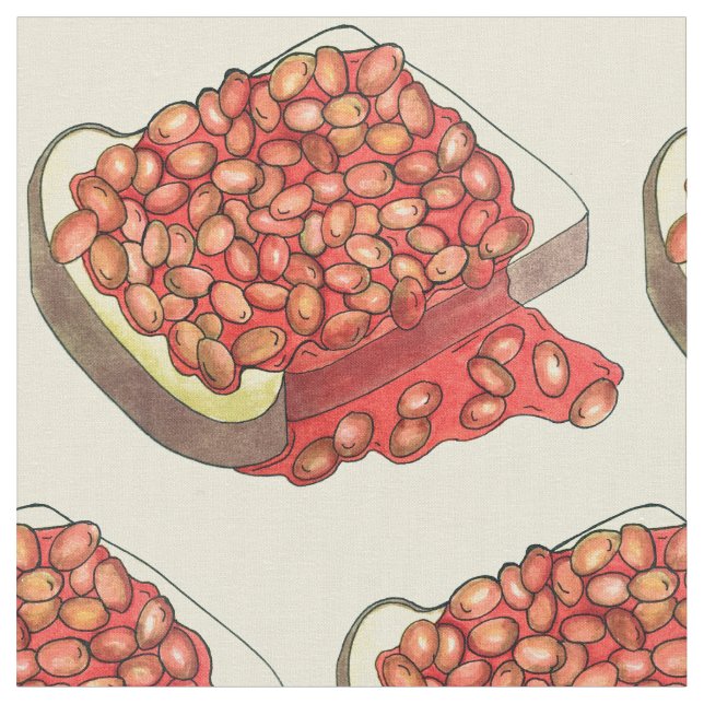 Tecido Feijões assados com Comida de carne britânica torr (Detalhe)