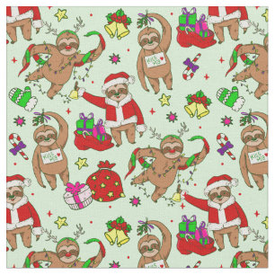 Tecido feio natal santa claus preguiça