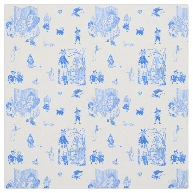 Tecido Feiticeiro de Oz Blue Toile de Jouy (Modelo)