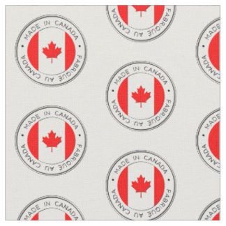Tecido Feito no Canadá, Fabrique Au Canada, em Branco