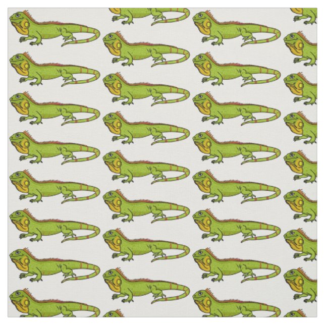 Tecido Feliz desenho da iguana verde (Modelo)