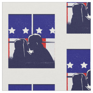 Tecido feliz dia dos namorados ama a bandeira americana