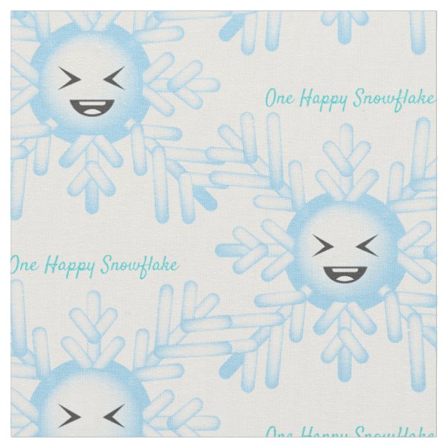Tecido Feliz Floco de Neve Emoticon Thunder_Cove (Detalhe)