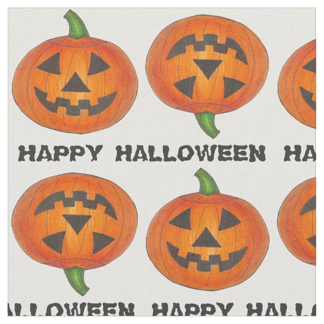 Tecido Feliz Halloween Jack o'Lanterna Cobra Pumpkin (Detalhe)