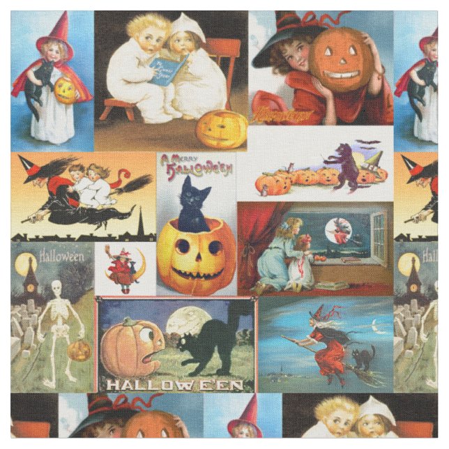 Tecido Feliz Halloween Medley Retro (Detalhe)