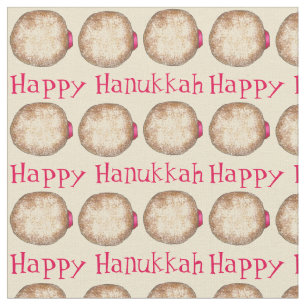 Tecido Feliz Hanukkah Chanukah Jelly Rosquinha Sufganiyah